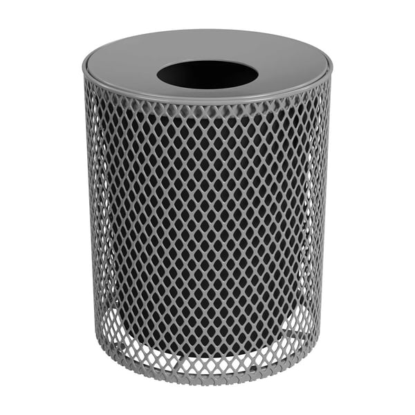 32 Gallon Expanded Metal Portable Receptacle - H32EXPLNSML-GRAY