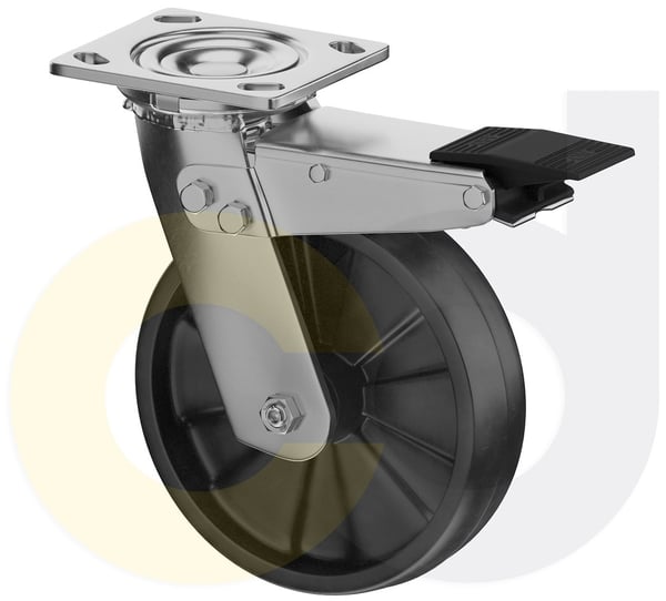 CasterDepot Top Plate Casters - Glass-Filled Nylon Wheel- Capacities Up To 1250 Lbs. - HC016.9DF