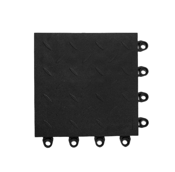 MT2 Interlocking Anti-Fatigue Floor Tiles, Recycled - HMT2.78X12X12.DI.BK.CS