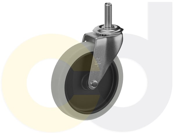CasterDepot Threaded Stem Casters - Thermo-Rubber Wheel - Capacities Up To 110 Lbs. - HC010.752