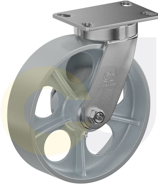CasterDepot Top Plate Casters - Cast Iron Wheel - Capacities Up To 2500 Lbs. - HC015.95C