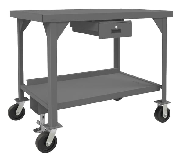Mobile Heavy Duty Workbenches - HHDWBMFL-3048-6PH-177-95