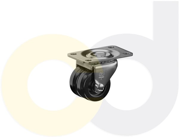 CasterDepot Low Profile Casters - Polyolefin Wheel - Capacities Up To 300 Lbs. - HC014.398