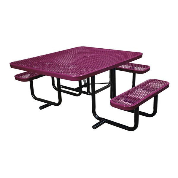 Expanded Metal Portable 46In Table - HT46SQP-ADA-BURGUNDY