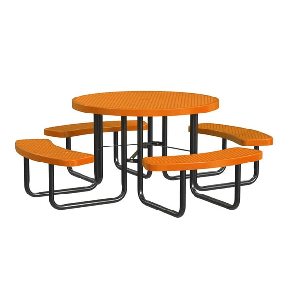Expanded Metal Portable 46In Round Table - HT46ROP-ORANGE