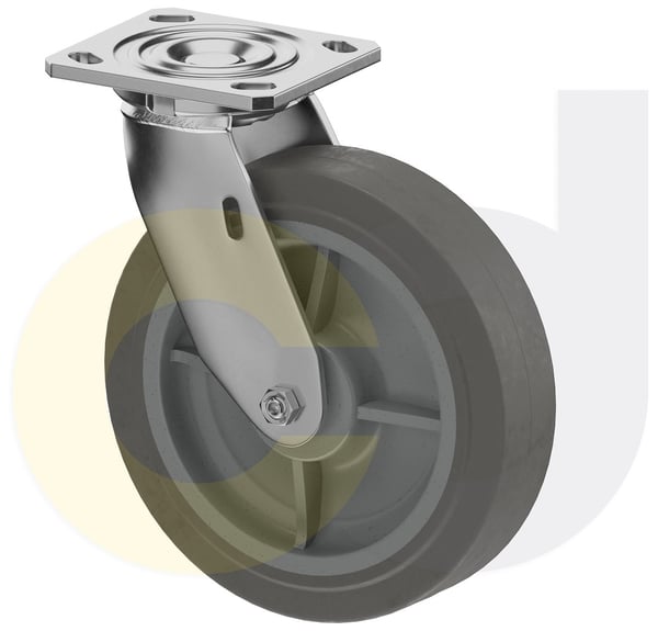 CasterDepot Top Plate Casters - Thermo-Rubber Wheel - Capacities Up To 600 Lbs. - HC091.EFE