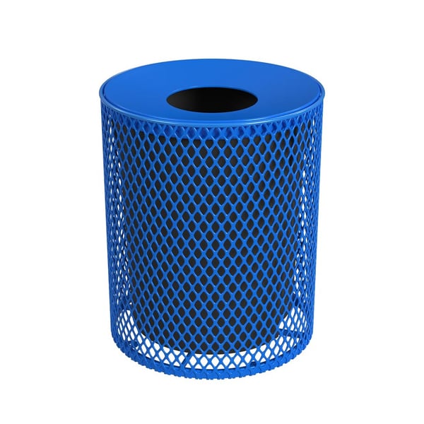 32 Gallon Expanded Metal Portable Receptacle - H32EXPLNSML-BLUE