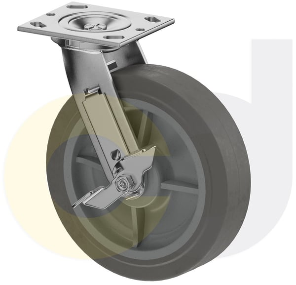 CasterDepot Top Plate Casters - Thermo-Rubber Wheel - Capacities Up To 600 Lbs. - HC000.E58