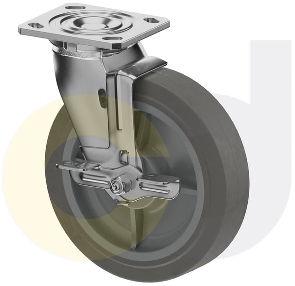CasterDepot Top Plate Casters - Thermo-Rubber Wheel - Capacities Up To 600 Lbs. - HC091.F02