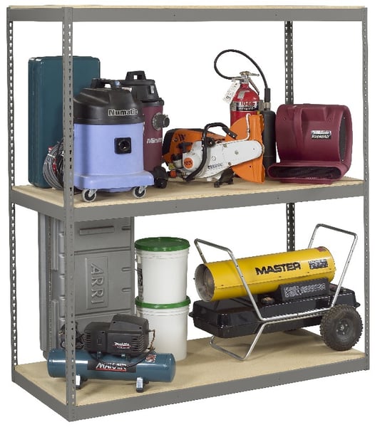 Tennsco Z-Line Heavy Duty Rivet Shelving - HZLC7-9624-3D