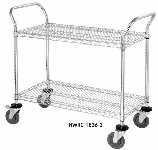 Chrome Wire Shelving Carts - HWRC-1842-2