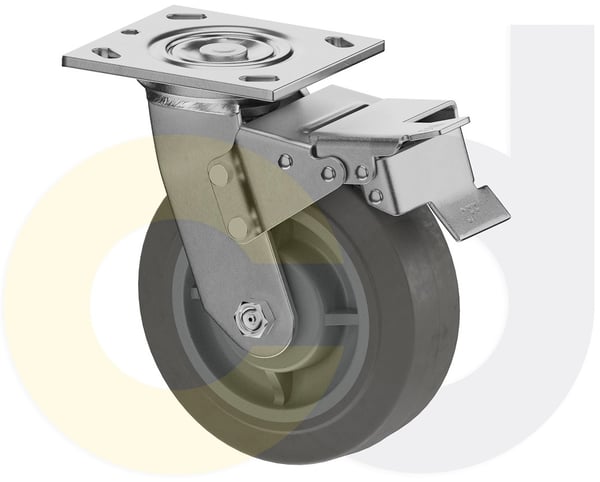 CasterDepot Top Plate Casters - Thermo-Rubber Wheel - Capacities Up To 600 Lbs. - HC000.E41