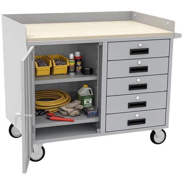 Heavy Duty Mobile Cabinet Workbenches - HLPC-42-5