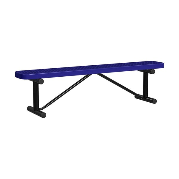 Expanded Metal Portable 6Ft Bench Without Back - HB6XPP-NAVY