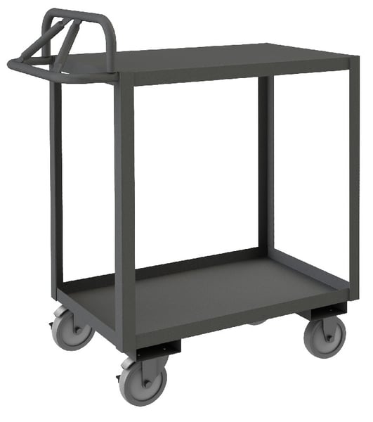 Rolling Stock Cart With Ergonomic Handle - HRSCE-2448-2-TLD-95