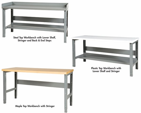 Adjustable Height Channel Leg Work Bench - H806-W-630
