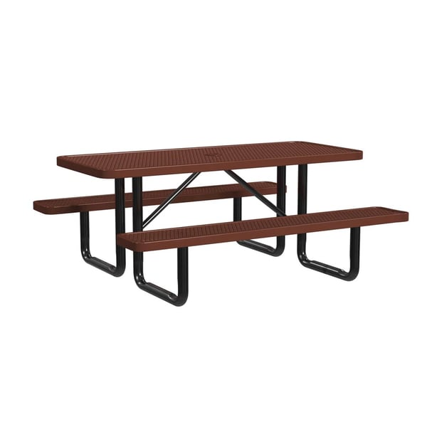 Expanded Metal Portable 6Ft Picnic Table - HT6XPP-BROWN