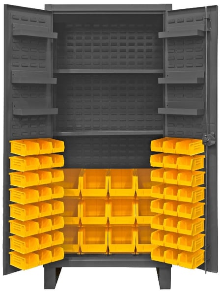 Heavy Duty Storage Cabinets With Hook-On Bins - HHDC36-60-2S6D95