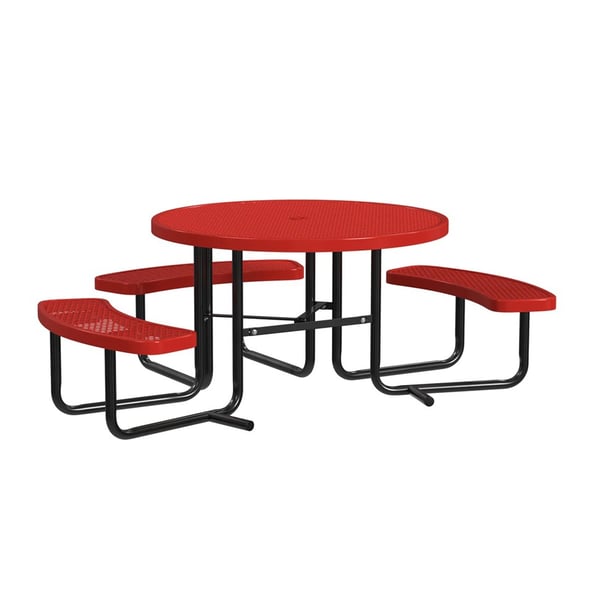 Expanded Metal Portable 46In Round Table - HT46ROP-ADA-RED