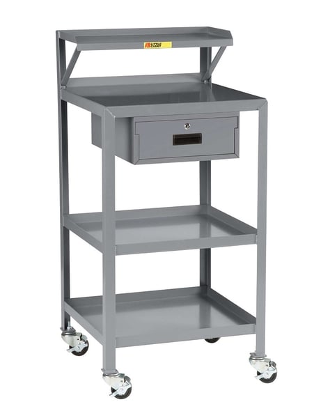 All Welded Shop Desk - HPSR2436-3RBK-DR