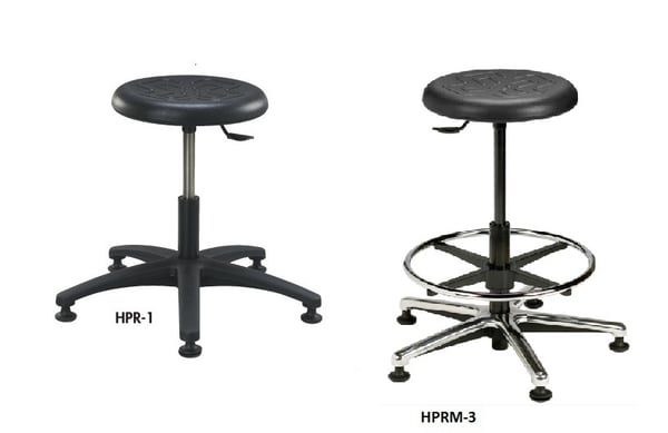 Round Stools - Polyurethane Seat - HPR-3-BL