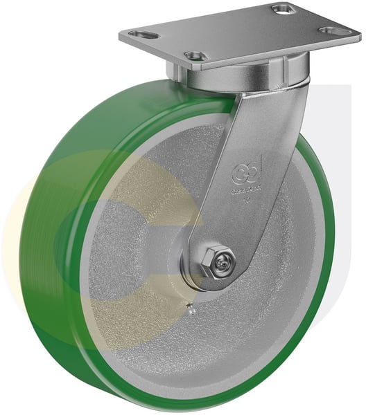 CasterDepot Top Plate Casters - Poly On Cast Iron Wheel - Capacities Up To 3000 Lbs. - HC000.4B8