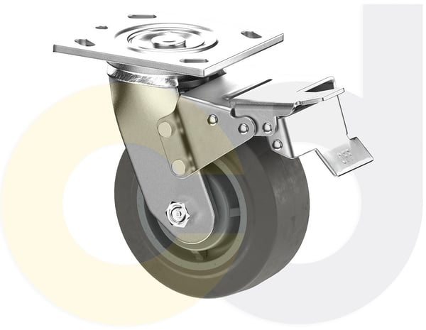 CasterDepot Top Plate Casters - Thermo-Rubber Wheel - Capacities Up To 600 Lbs. - HC000.E26