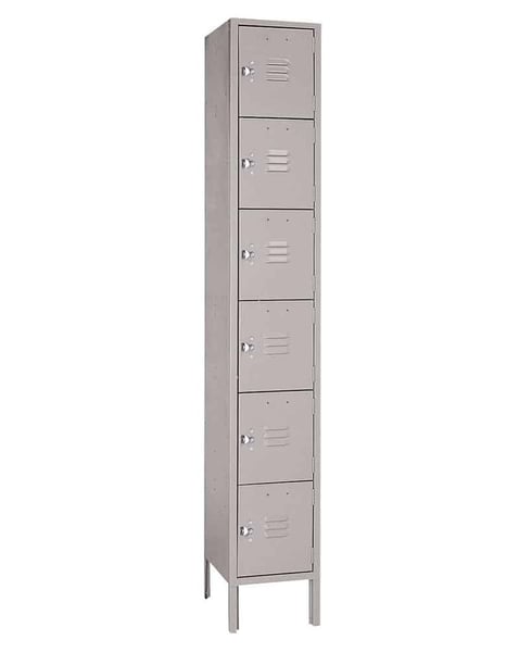 Six Tier Steel Lockers - H5342-GRAY