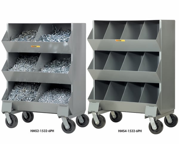 All-Welded Mobile Storage Bins - HMS3-1532-6PH