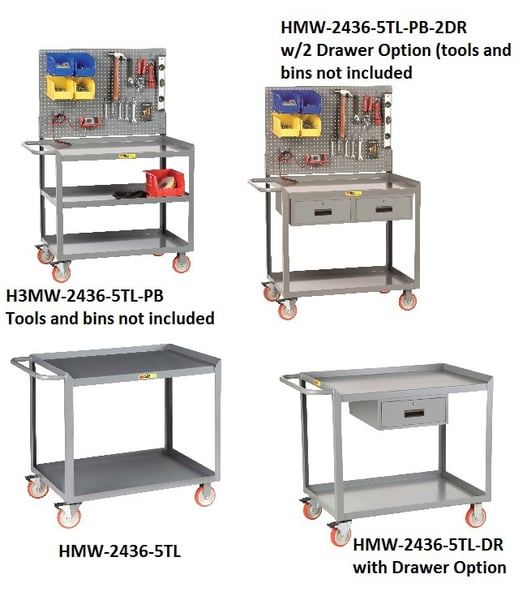 All-Welded Mobile Workstations - HMW-2448-5TLPB