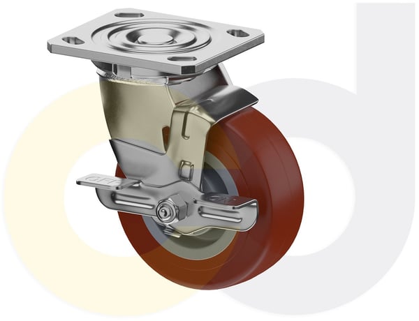 CasterDepot Top Plate Casters - Thermo-Urethane Wheel- Capacities Up To 800 Lbs. - HC000.8B5