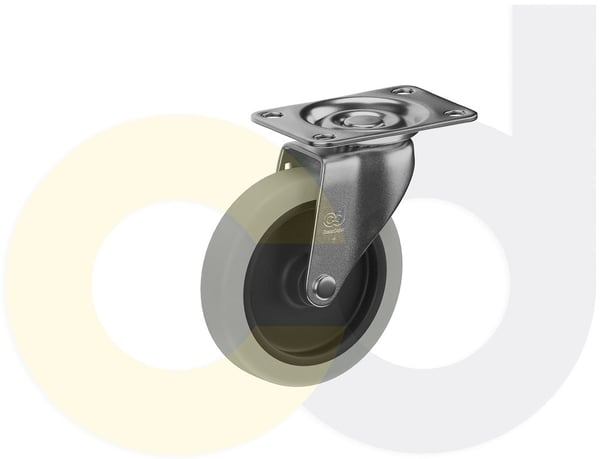 CasterDepot Top Plate Casters - Thermo-Rubber Wheel - Capacities Up To 110 Lbs. - HC003.520