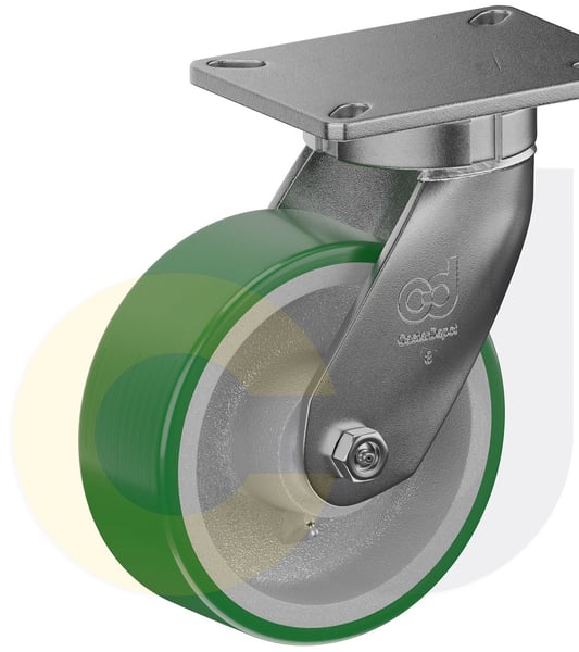 CasterDepot Top Plate Casters - Poly On Cast Iron Wheel - Capacities Up To 3500 Lbs. - HC014.4DB
