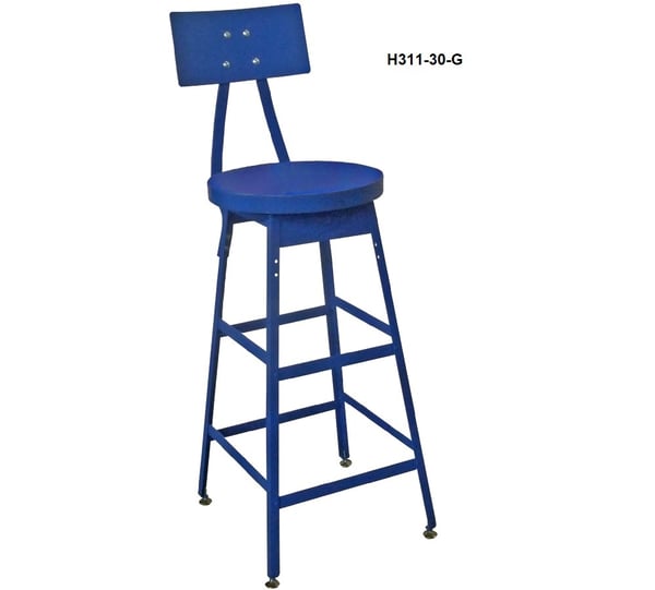 Industrial Shop Stools With Steel Seat And Steel Backrest - H311-28-G-S