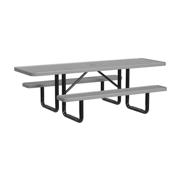 Expanded Metal Portable 8Ft Picnic Table - HT8XPP-ADA-GRAY