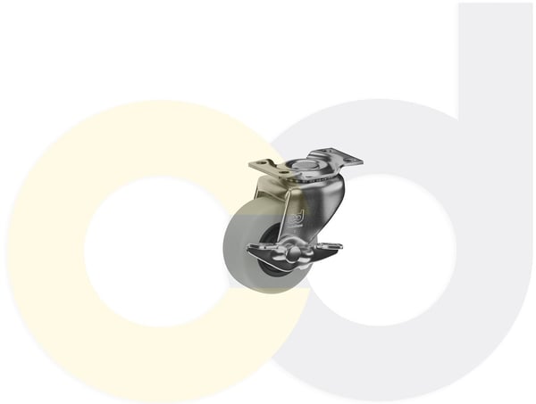 CasterDepot Top Plate Casters - Thermo-Rubber Wheel - Capacities Up To 110 Lbs. - HC003.284