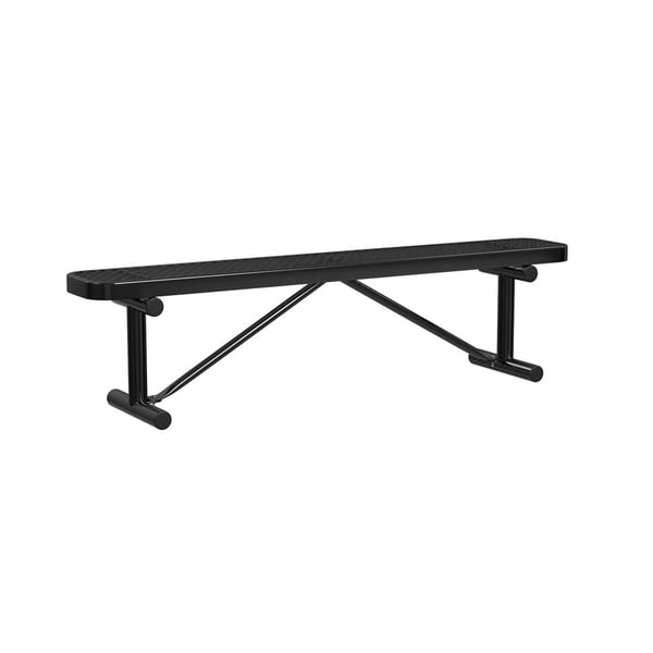 Expanded Metal Portable 6Ft Bench Without Back - HB6XPP-BLACK