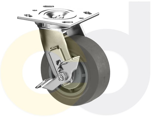 CasterDepot Top Plate Casters - Thermo-Rubber Wheel - Capacities Up To 600 Lbs. - HC000.E24