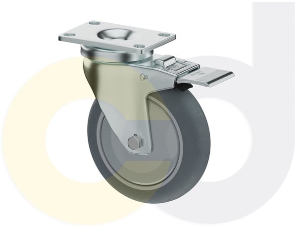 CasterDepot Top Plate Casters - Thermo-Rubber Wheel - Capacities Up To 325 Lbs. - HC015.A9C