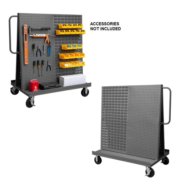 Louvered Panel & Pegboard A-Frame Trucks - HAF-3048-PBLP-BS-95