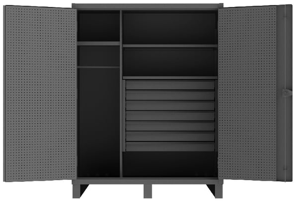 Heavy Duty Wardrobe Cabinets With Pegboard Doors - HHDWCP246078-7M95