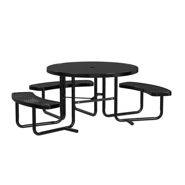 Expanded Metal Portable 46In Round Table - HT46ROP-ADA-BLACK