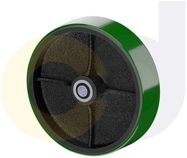 CasterDepot Ergonomic, Top Plate Casters - Poly On Cast Iron Wheel- Capacities Up To 1400 Lbs. - HW001.A06