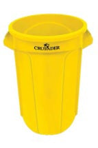 Crusader Round Trash Cans - HCTC-10-YELLOW