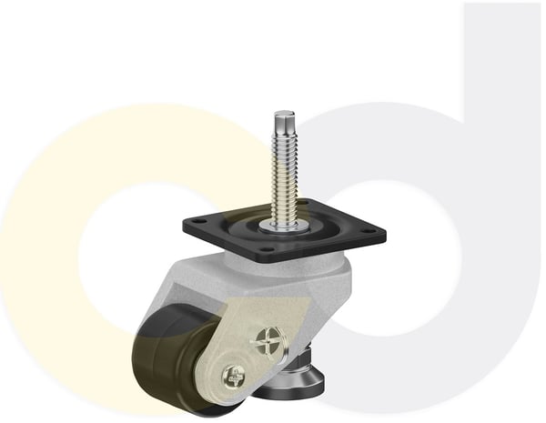 CasterDepot Leveling Casters - Nylon Wheel - Extended Foot Adjustment - Capacities Up To 700 Kg. - HC015.53D
