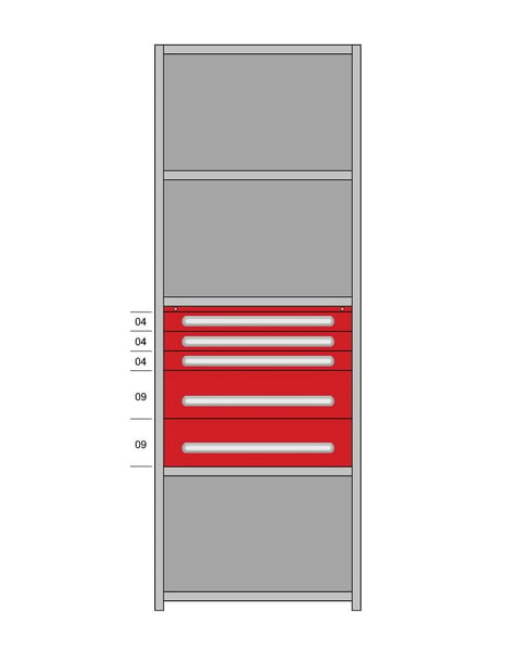 Modular Drawers For 36" Wide Lyon Industrial Clip Shelving - HDDJ115015
