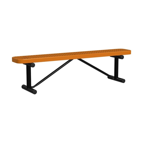 Expanded Metal Portable 6Ft Bench Without Back - HB6XPP-ORANGE