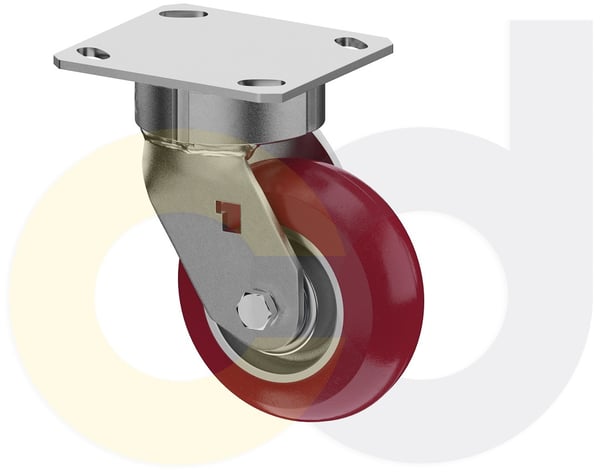 CasterDepot Ergonomic, Top Plate Casters - Poly On Aluminum Wheel - Capacities Up To 1500 Lbs. - HC002.995