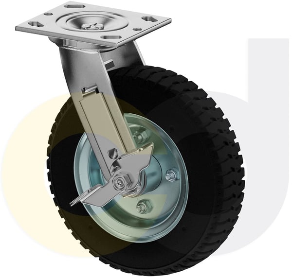 CasterDepot Top Plate Casters - Solid Monoprene Wheel - Capacities Up To 280 Lbs. - HC092.4E3