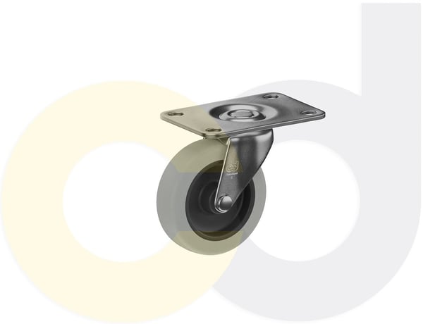 CasterDepot Top Plate Casters - Thermo-Rubber Wheel - Capacities Up To 110 Lbs. - HC003.443